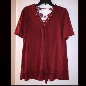 Burgundy top